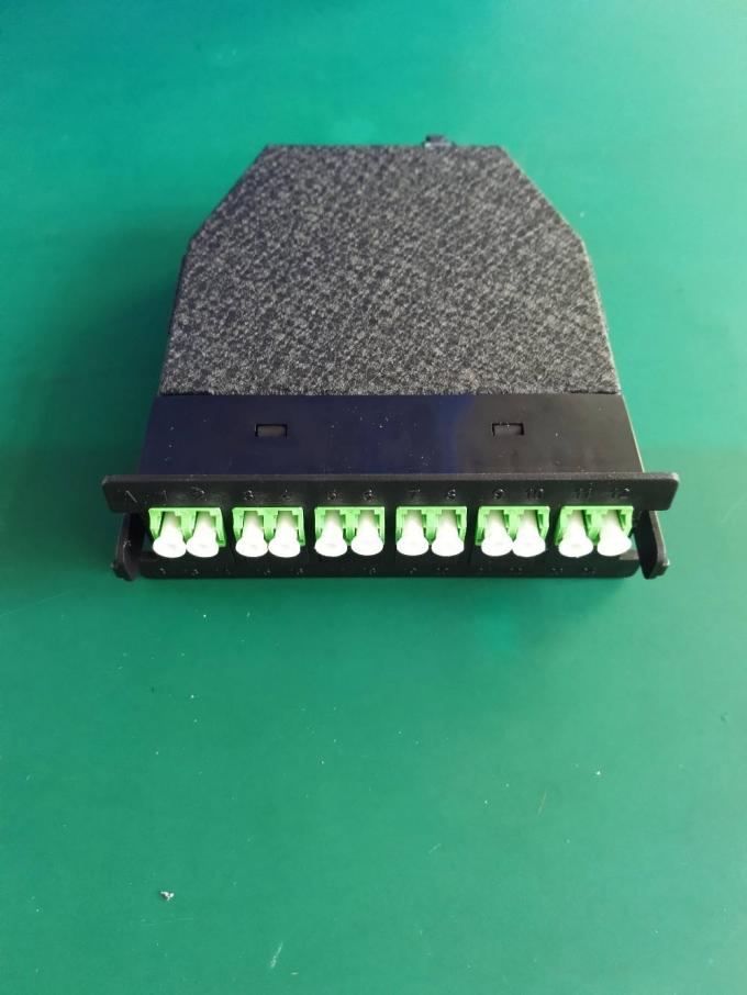 MTP โมดูลคาสเซ็ต FTTH แผงแพทช์ไฟเบอร์ออปติก APC UPC 12/24 Core 2