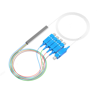SC UPS 1x4 Fiber Optic Splitter For FTTH Solution 0.9mm cable