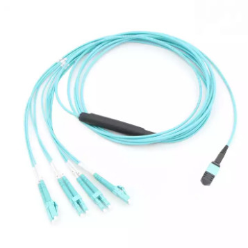 ตัวเชื่อมต่อคุณภาพสูง singlemode SM 12 core 3m mpo สายแพทช์ไฟเบอร์ออปติก MPO ถึง LC
