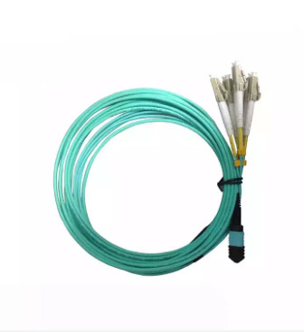 8 12 24 core MTP Jumper breakout Cord ไฟเบอร์ออปติก 2.0 มม. MPO ถึง LC Fiber Optic Patch Cable