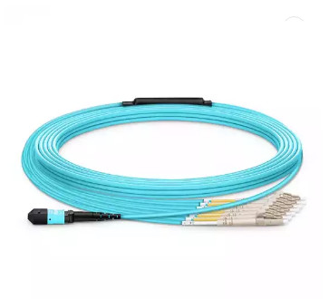 8-24 ไฟเบอร์ MTP-12 LC/SC/FC/ST OM3 50/125 MM US Conec MTP Elite Breakout Cable
