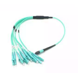 OM3 MPO - สายแพทช์ไฟเบอร์ออปติก LC 3.0 มม. 12 Core