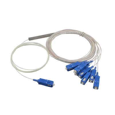 1 × 8 PLC Fiber Optic Splitter, แพคเกจ ABS, สายเคเบิล 0.9 มม. สำหรับเครือข่าย FTTX / เครือข่าย PON