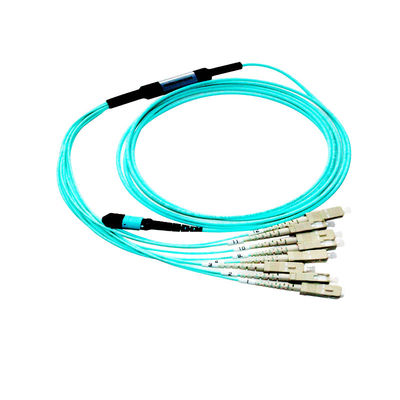 สายรัด OM3 MPO สำหรับการใช้งานเครือข่าย 40G 100G